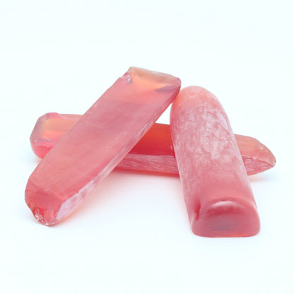 Djeva Padparadscha #55SP Lab Created Corundum Sapphire Faceting Rough for Gem Cutting - DISCONTINUED - Various Sizes - Split Boule #BEGIN