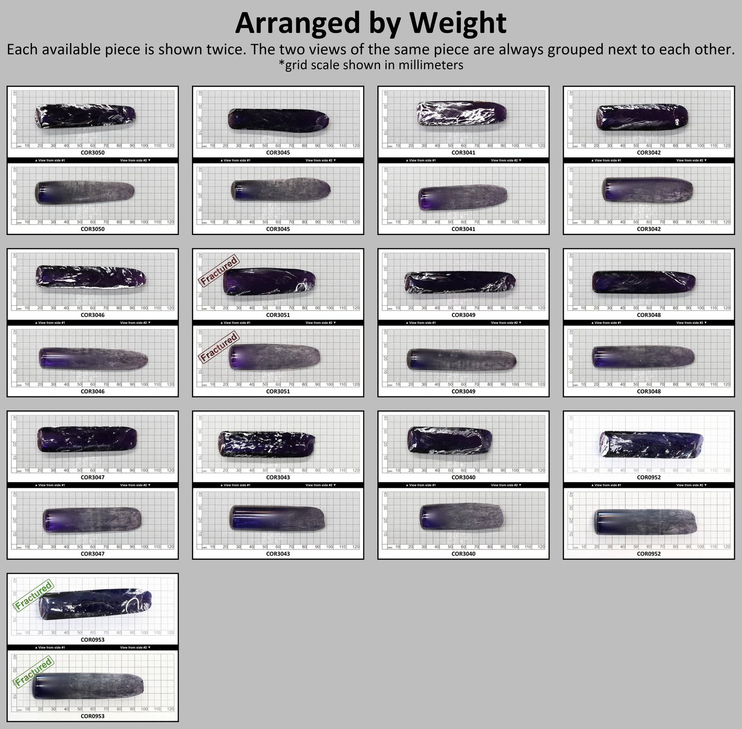 Djeva Purple Kunzite #61 Lab Created Corundum Sapphire Faceting Rough for Gem Cutting - DISCONTINUED - Various Sizes - Split Boule #BEGIN