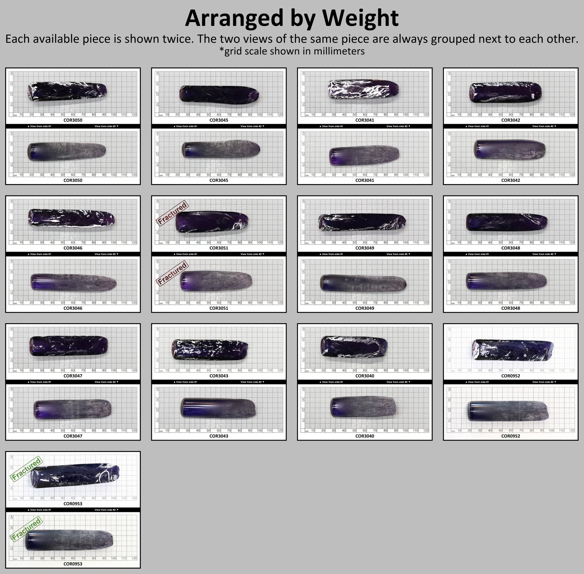 Djeva Purple Kunzite #61 Lab Created Corundum Sapphire Faceting Rough for Gem Cutting - DISCONTINUED - Various Sizes - Split Boule #BEGIN