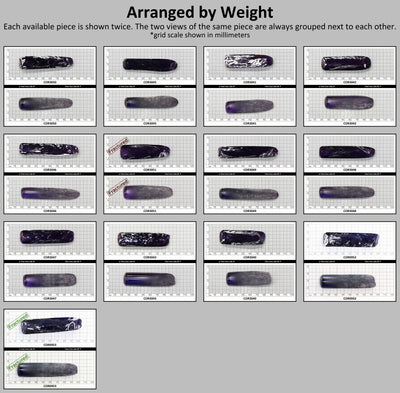 Djeva Purple Kunzite #61 Lab Created Corundum Sapphire Faceting Rough for Gem Cutting - DISCONTINUED - Various Sizes - Split Boule #BEGIN