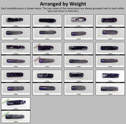 Djeva Purple Kunzite #61 Lab Created Corundum Sapphire Faceting Rough for Gem Cutting - DISCONTINUED - Various Sizes - Split Boule #BEGIN
