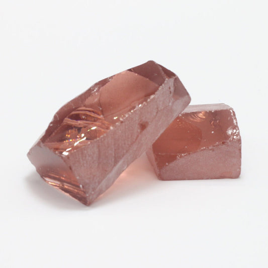 Nanosital Simulated Dark Pink Morganite Lab Created Faceting Rough for Gem Cutting - #E-195 - Various Sizes : #BEGIN