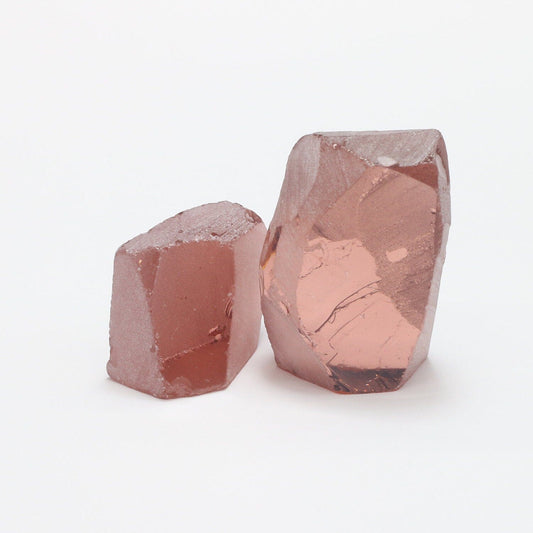 Nanosital Simulated Dark Pink Morganite Lab Created Faceting Rough for Gem Cutting - #E-195 - Various Sizes : #BEGIN