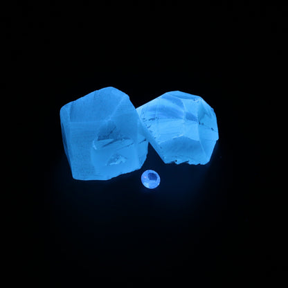 UV Reactive Nanosital #E-272 Lab Created Faceting Rough for Gem Cutting - Various Sizes : #BEGIN