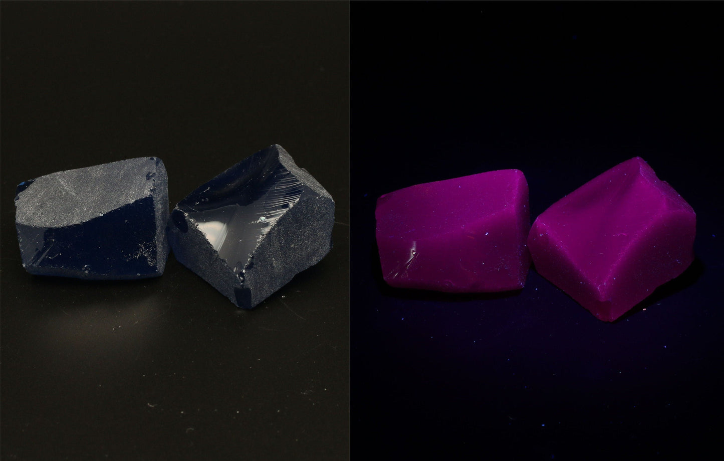UV Reactive Nanosital #E-459 Lab Created Faceting Rough for Gem Cutting - Various Sizes : #BEGIN