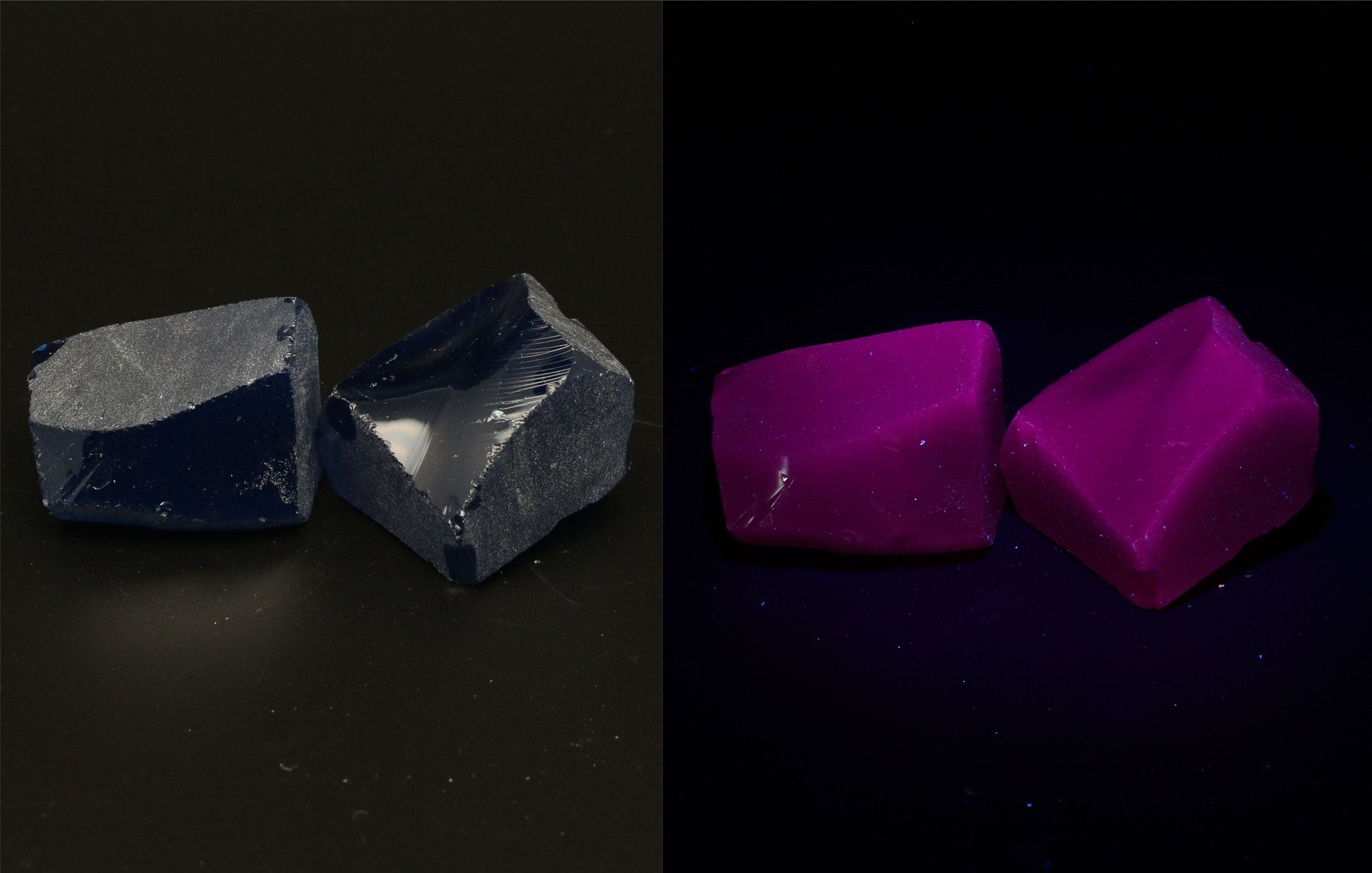 UV Reactive Nanosital #E-459 Lab Created Faceting Rough for Gem Cutting - Various Sizes : #BEGIN