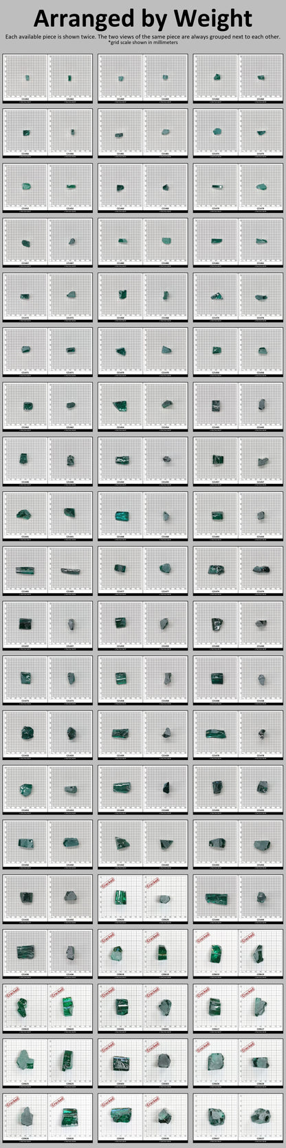 Emerald (Blueish) Cubic Zirconia Faceting Rough for Gem Cutting - Various Sizes #BEGIN