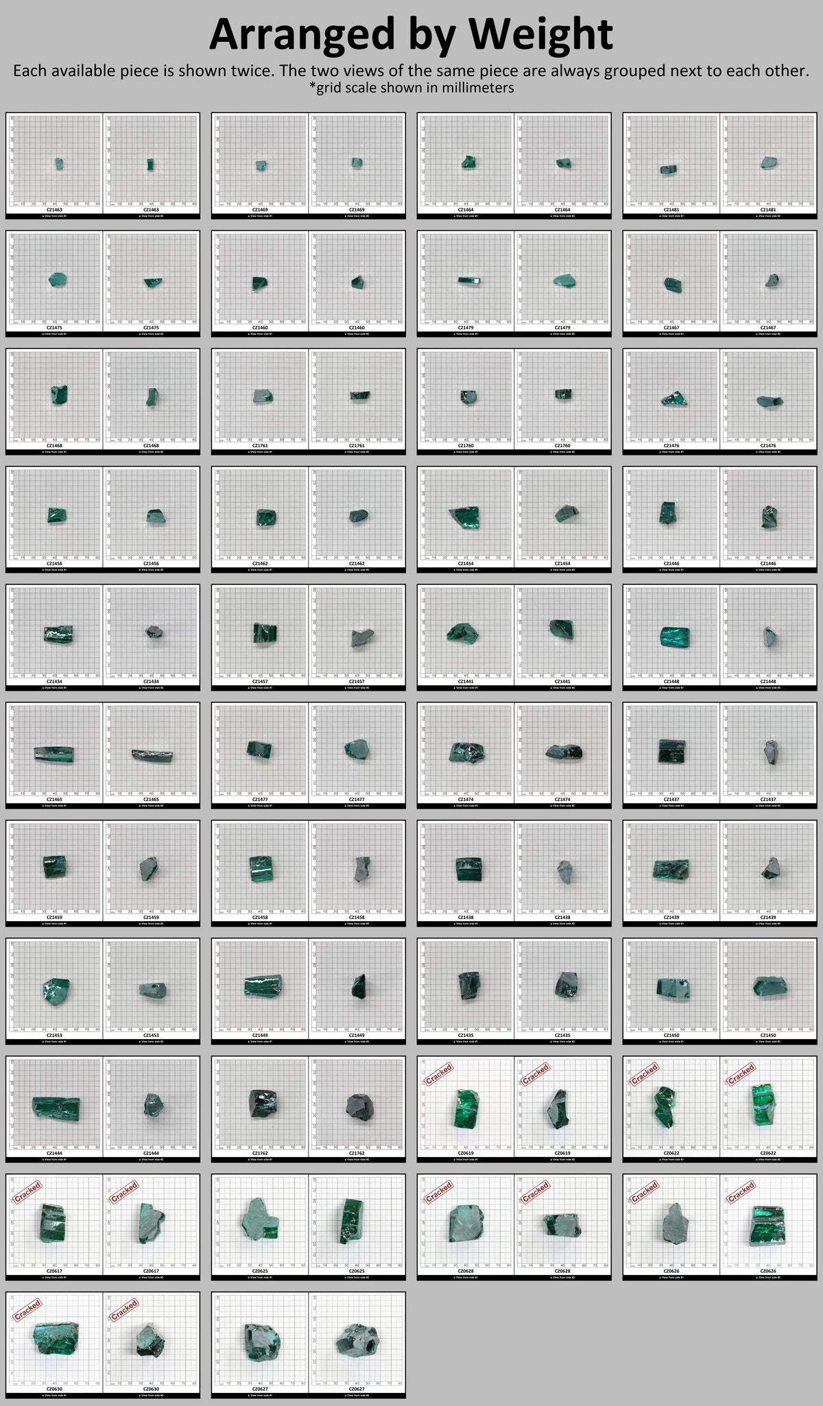 Emerald (Blueish) Cubic Zirconia Faceting Rough for Gem Cutting - Various Sizes : #BEGIN