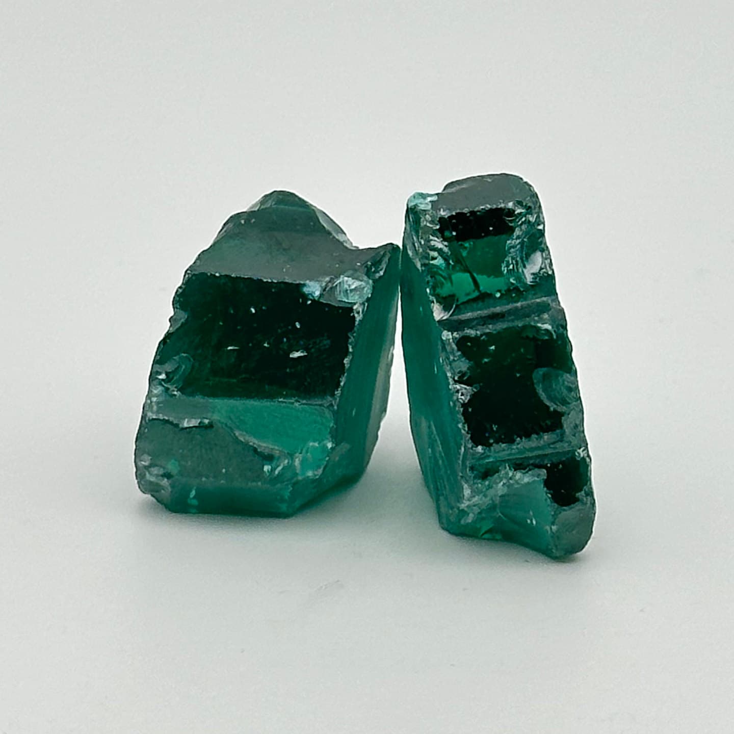 Emerald (Blueish) Cubic Zirconia Faceting Rough for Gem Cutting - Various Sizes : #BEGIN