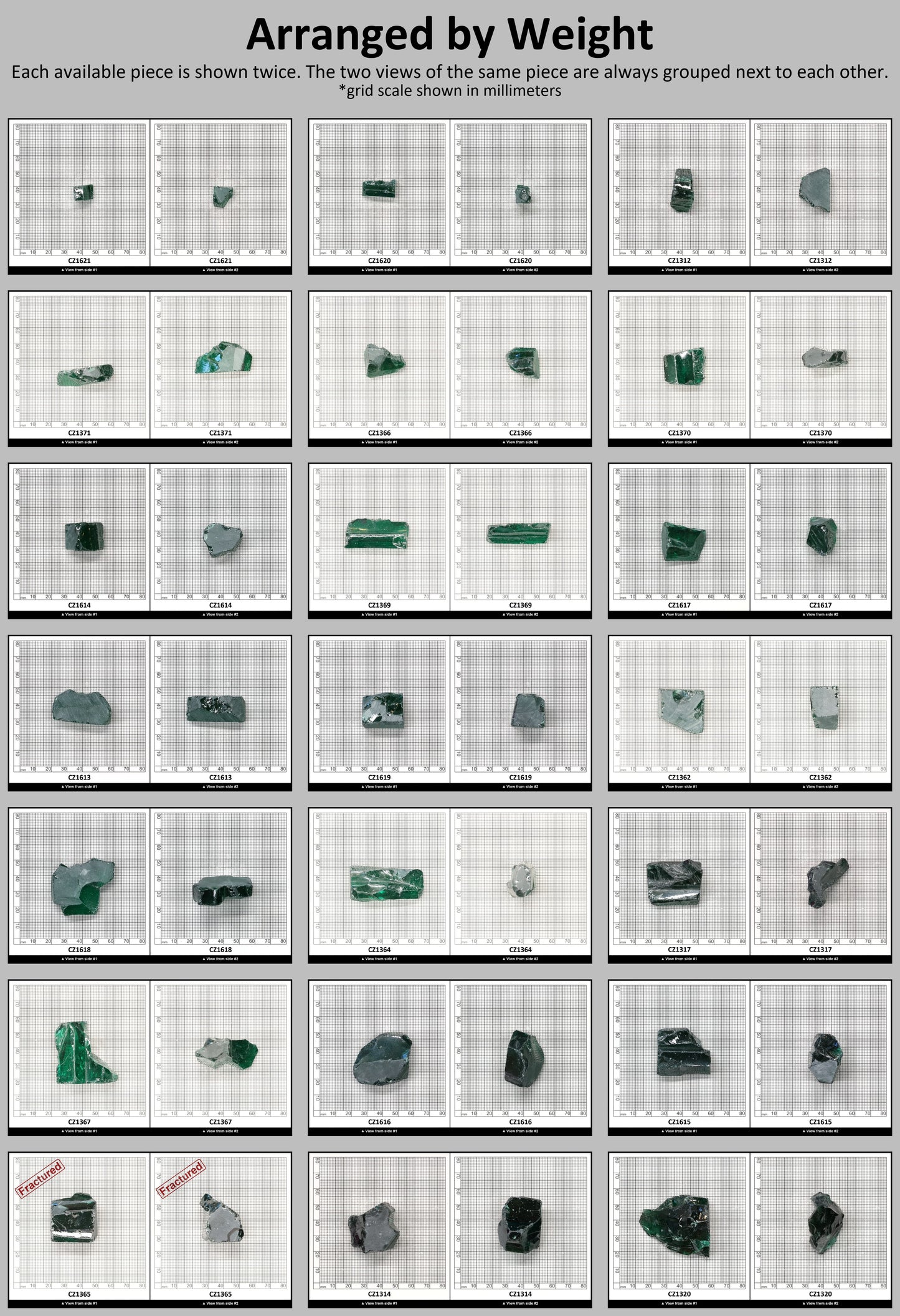 Emerald Cubic Zirconia Faceting Rough for Gem Cutting - Various Sizes #BEGIN