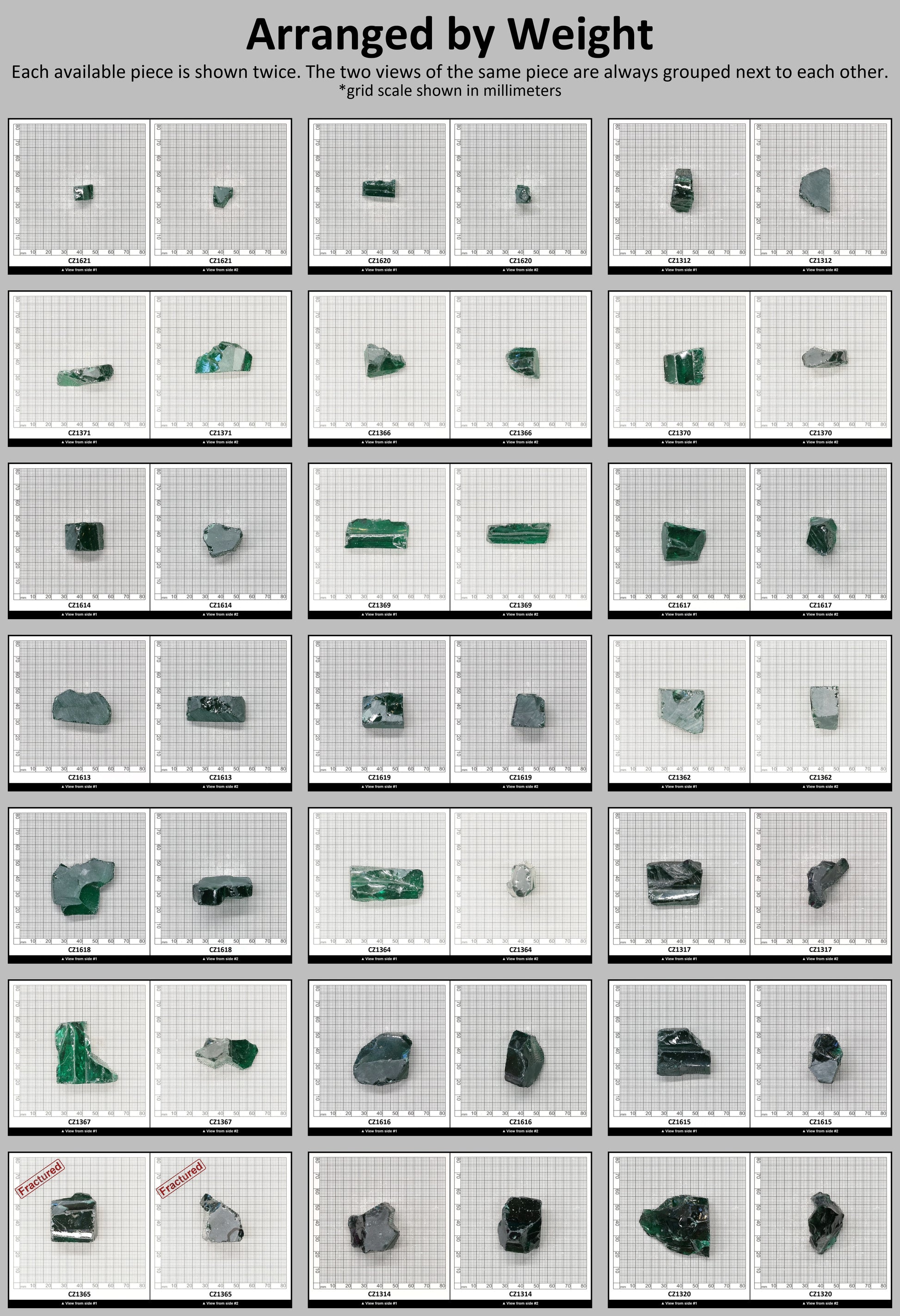 Emerald Cubic Zirconia Faceting Rough for Gem Cutting - Various Sizes #BEGIN