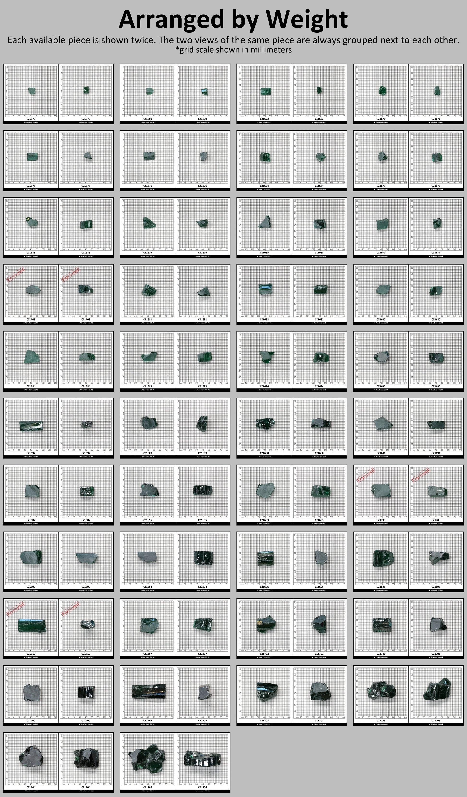 Emerald Cubic Zirconia Faceting Rough for Gem Cutting - Various Sizes : #BEGIN