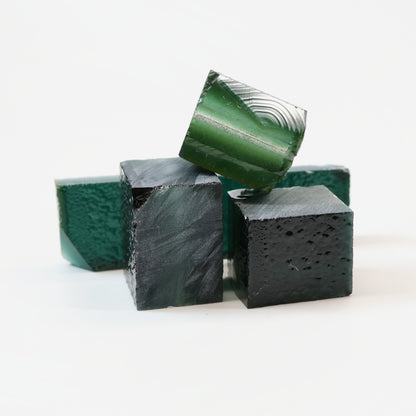 Emerald Green Hydrothermal Synthetic Quartz - Lab Created Faceting Rough : #BEGIN