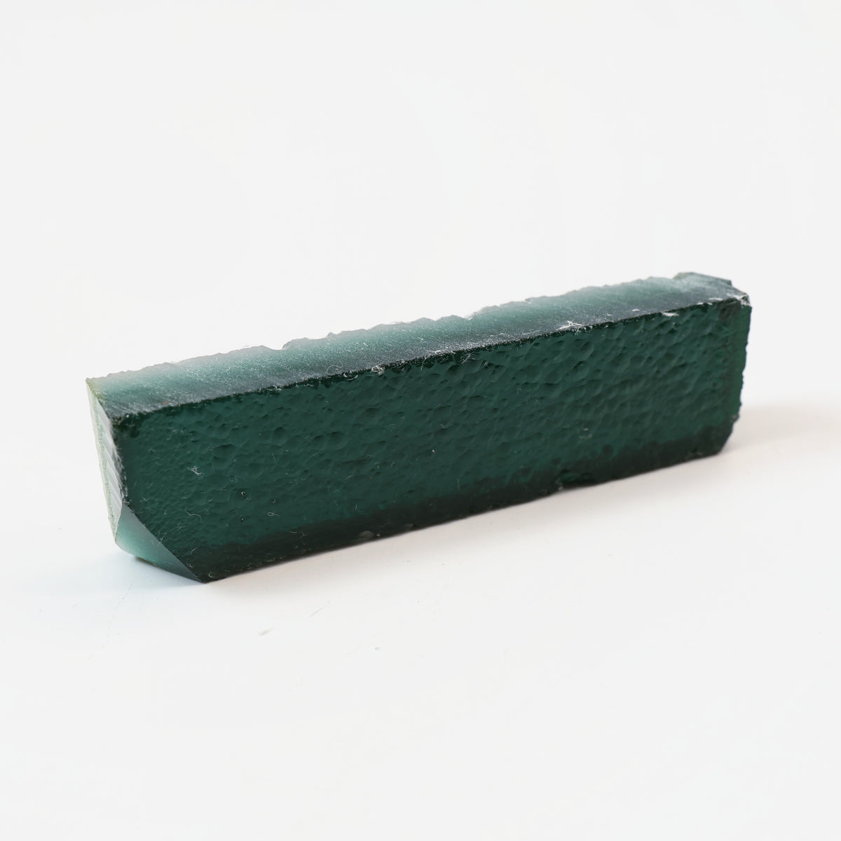 Emerald Green Hydrothermal Synthetic Quartz - Lab Created Faceting Rough : #BEGIN