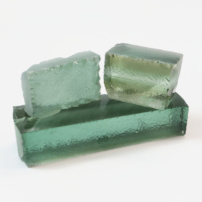 Extra Light Green Hydrothermal Synthetic Quartz - Lab Created Faceting Rough : #BEGIN