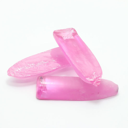 Extra Light Pink #1.25 Lab Created Corundum Sapphire Faceting Rough for Gem Cutting - Various Sizes - Split Boule #BEGIN