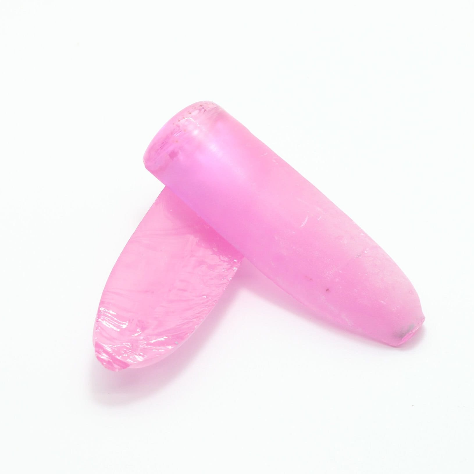 Extra Light Pink #1.25 Lab Created Corundum Sapphire Faceting Rough for Gem Cutting - Various Sizes - Split Boule : #BEGIN