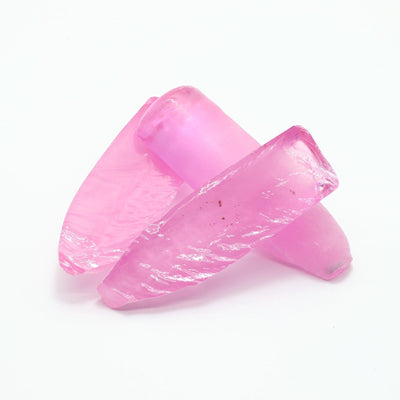 Extra Light Pink #1.25 Lab Created Corundum Sapphire Faceting Rough for Gem Cutting - Various Sizes - Split Boule : #BEGIN