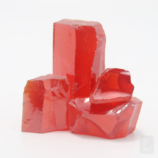 Red Cubic Zirconia Faceting Rough for Gem Cutting - Various Sizes : #BEGIN