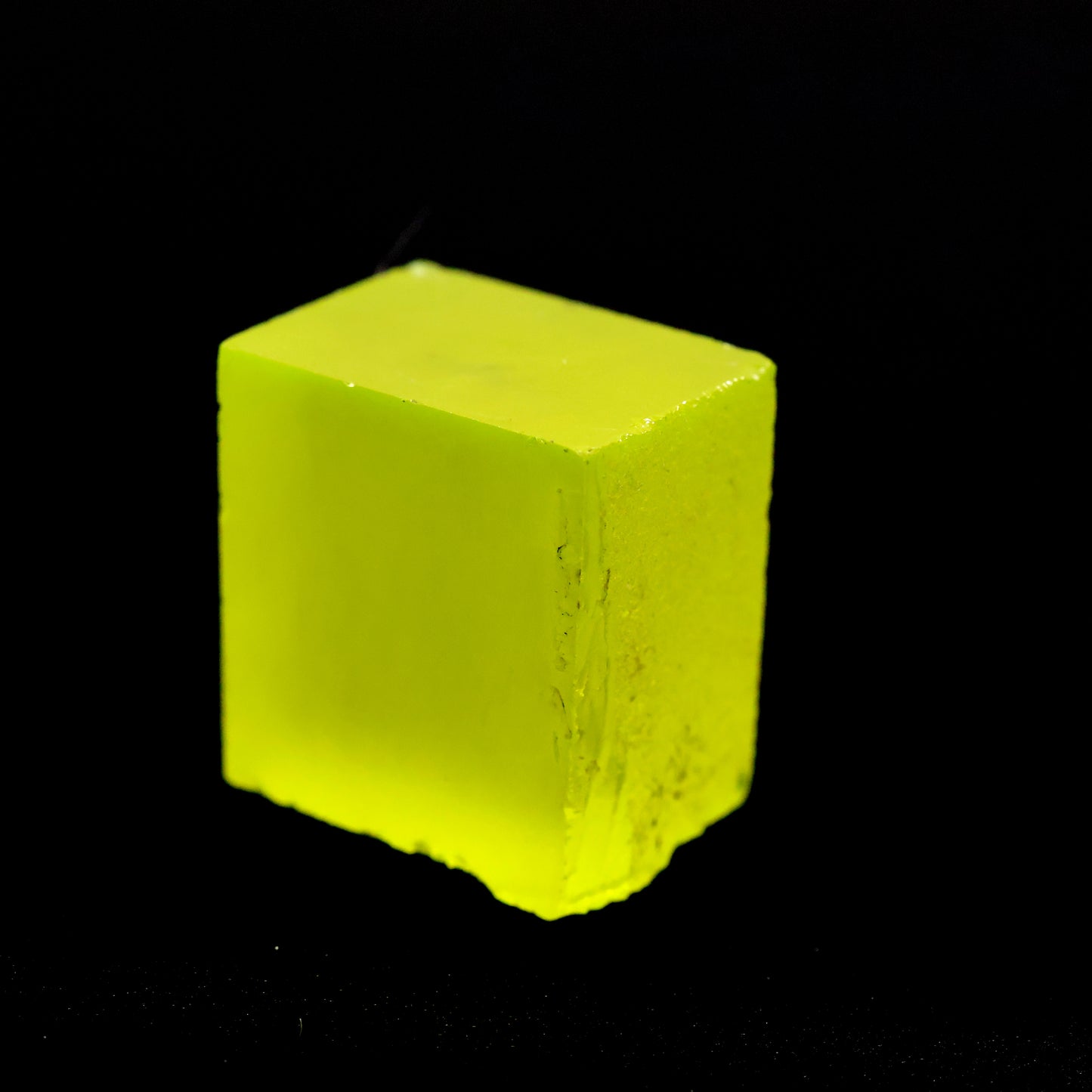 Day-Glow Yellow Gadolinium Aluminum Gallium Garnet (GAGG) Faceting Rough