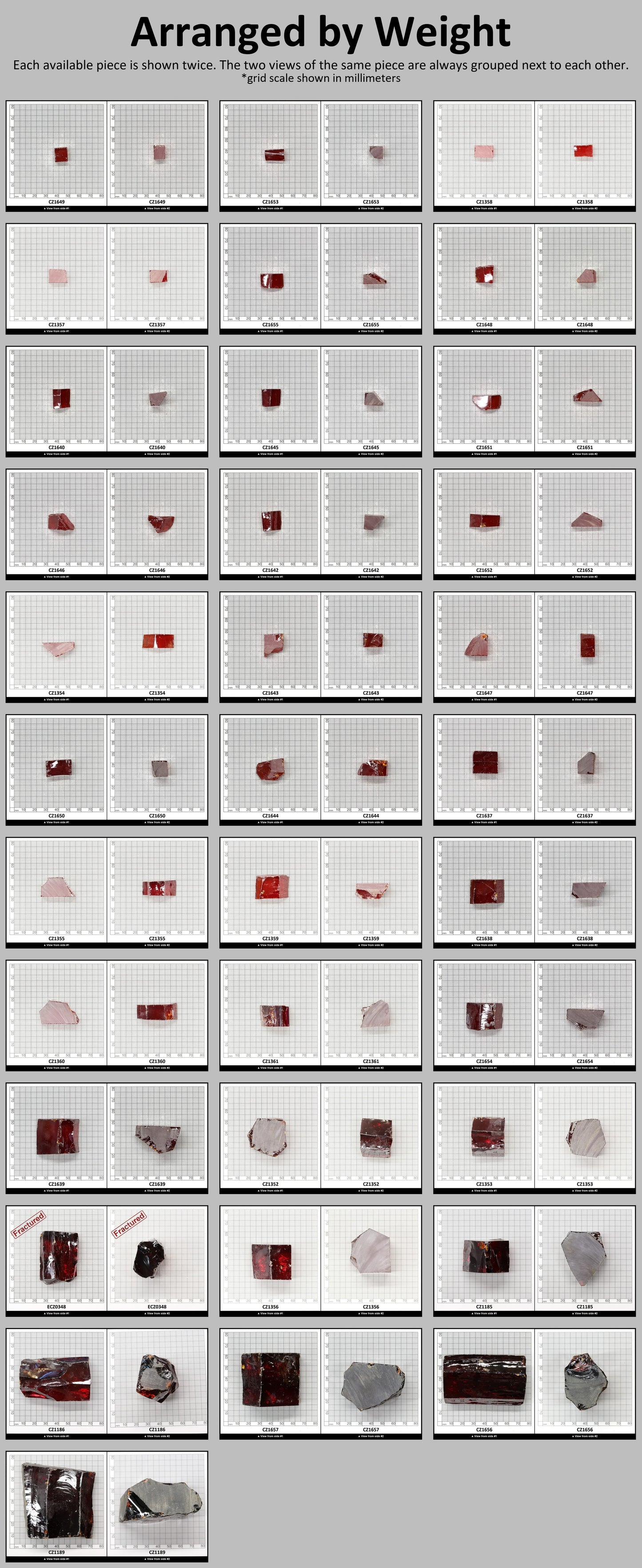 Garnet Cubic Zirconia Faceting Rough for Gem Cutting - Various Sizes #BEGIN