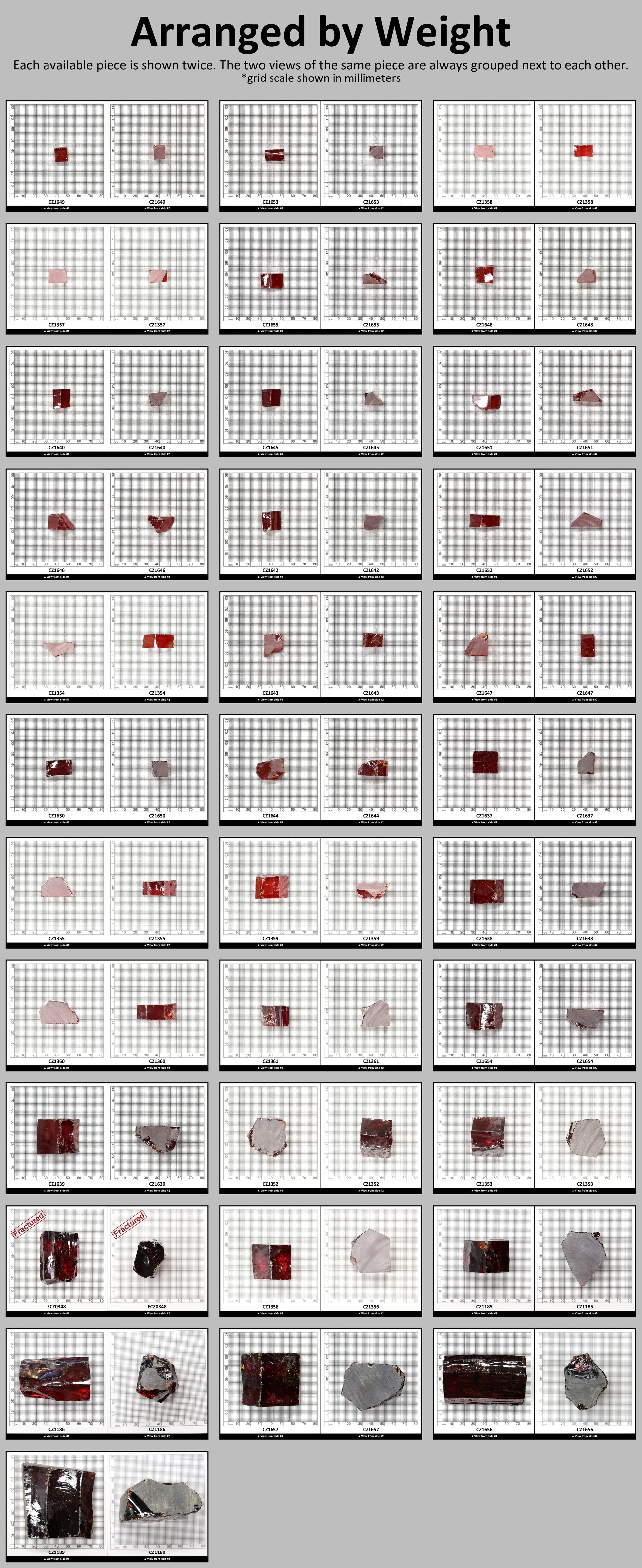 Garnet Cubic Zirconia Faceting Rough for Gem Cutting - Various Sizes #BEGIN