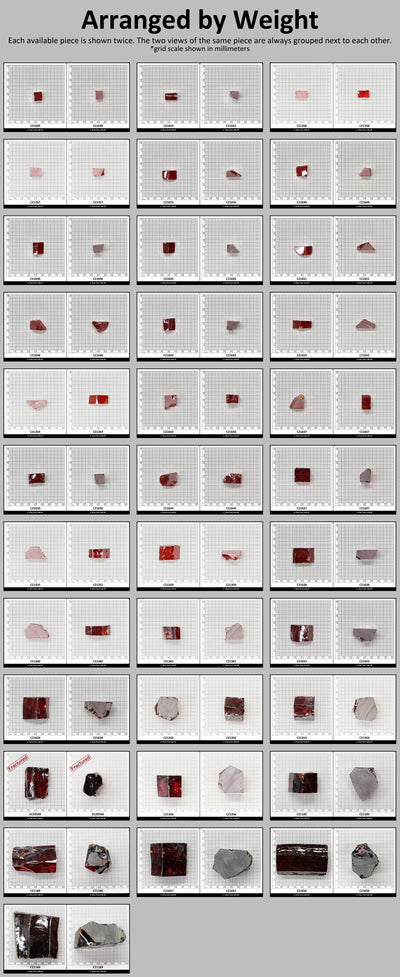 Garnet Cubic Zirconia Faceting Rough for Gem Cutting - Various Sizes #BEGIN