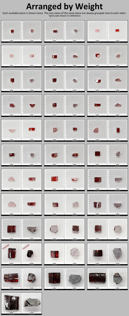 Garnet Cubic Zirconia Faceting Rough for Gem Cutting - Various Sizes #BEGIN