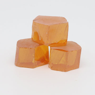 Gold Cubic Zirconia Faceting Rough for Gem Cutting - Various Sizes #BEGIN