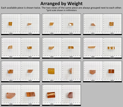 Gold Cubic Zirconia Faceting Rough for Gem Cutting - Various Sizes #BEGIN