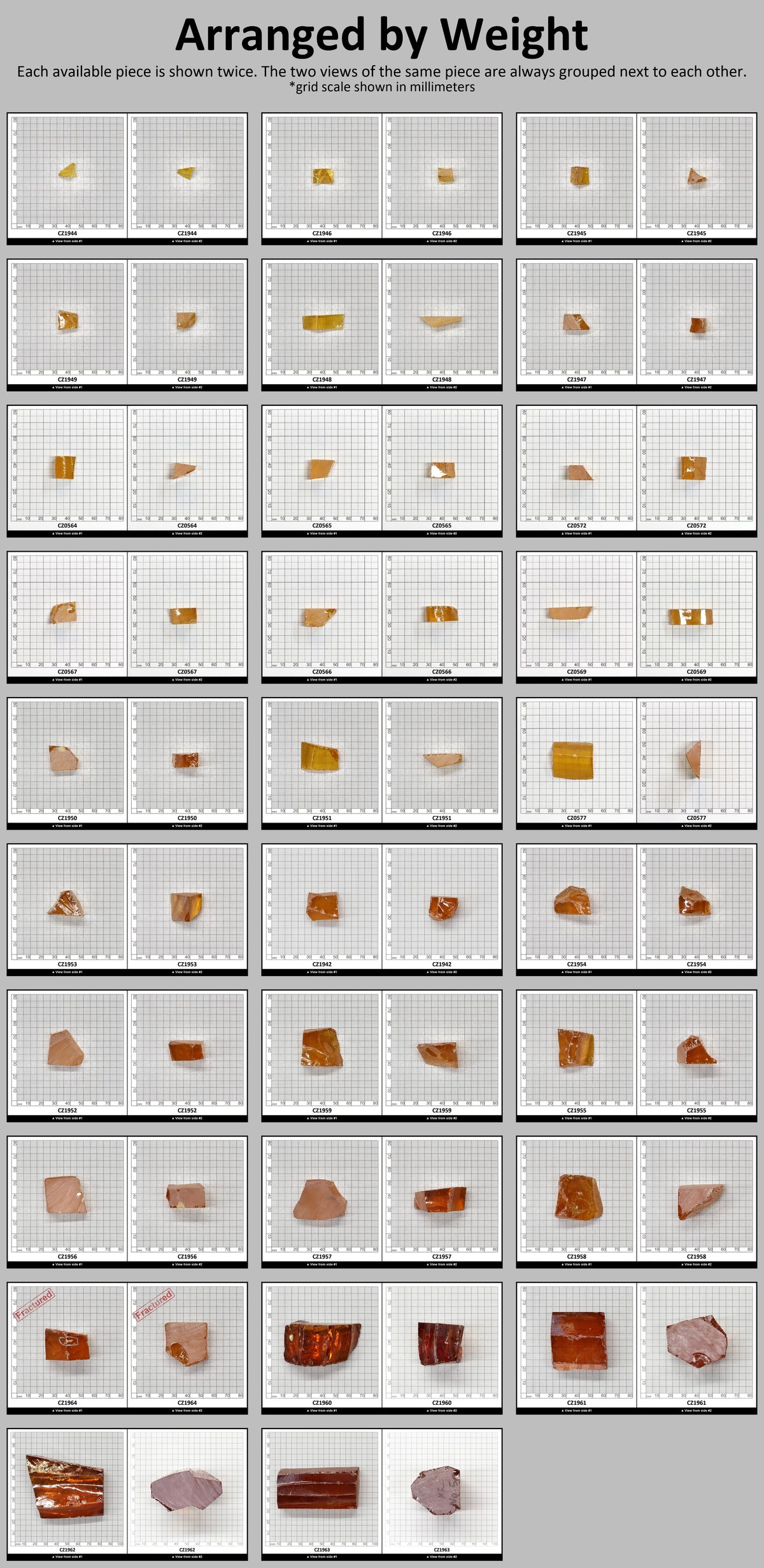 Gold Cubic Zirconia Faceting Rough for Gem Cutting - Various Sizes : #BEGIN