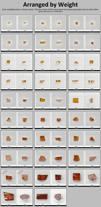 Gold Cubic Zirconia Faceting Rough for Gem Cutting - Various Sizes : #BEGIN