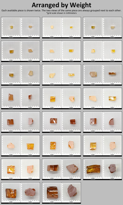 Golden Yellow Cubic Zirconia Faceting Rough for Gem Cutting - Various Sizes #BEGIN