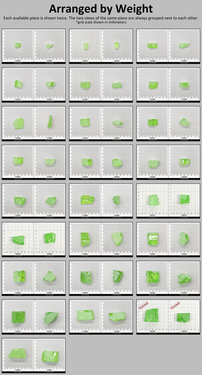 Green Apple Cubic Zirconia Faceting Rough for Gem Cutting - Various Sizes #BEGIN