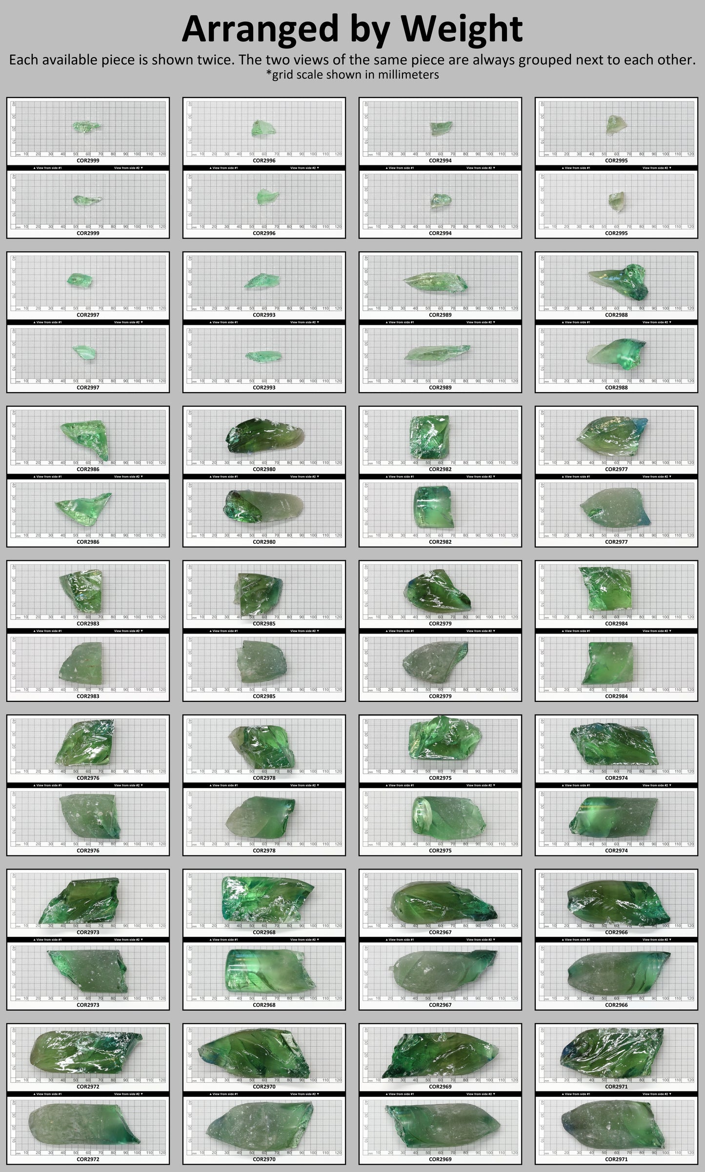 Synthetic Corundum Rough – Varied Green-Blue Chunks with Cracks (Special Purchase) #BEGIN