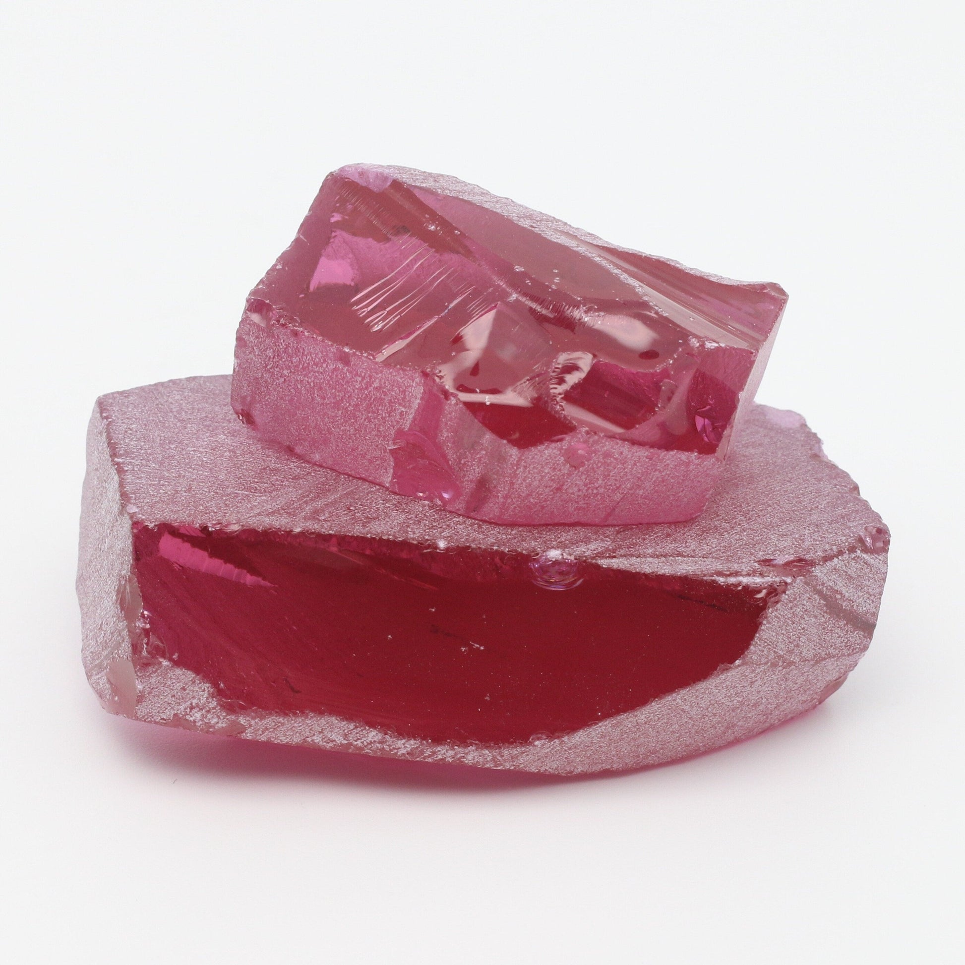Nanosital Simulated Hot Pink Tourmaline Lab Created Faceting Rough for Gem Cutting - #A-9095 - Various Sizes #BEGIN