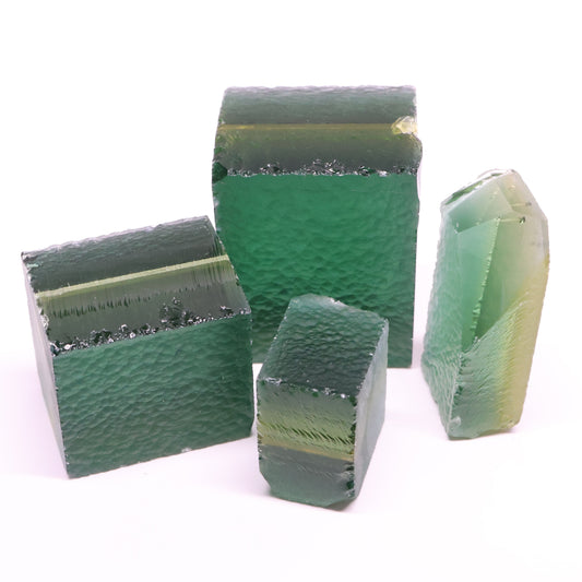 Green Hydrothermal Synthetic Quartz - Lab Created Faceting Rough #BEGIN