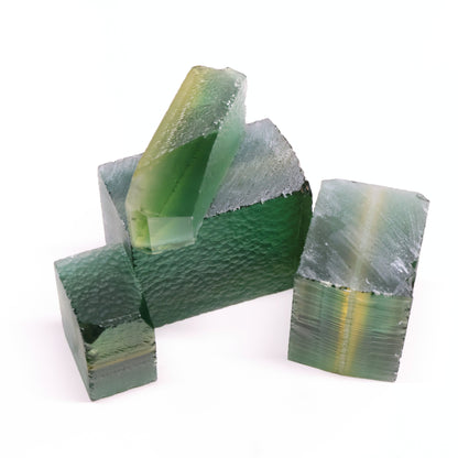 Green Hydrothermal Synthetic Quartz - Lab Created Faceting Rough #BEGIN