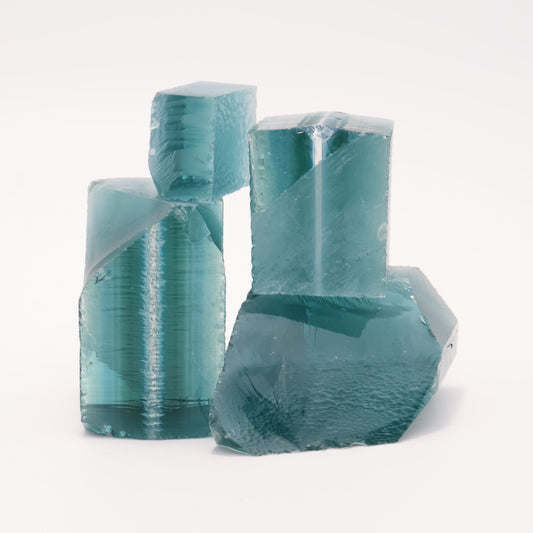 London Blue Hydrothermal Synthetic Quartz - Lab Created Faceting Rough : #BEGIN