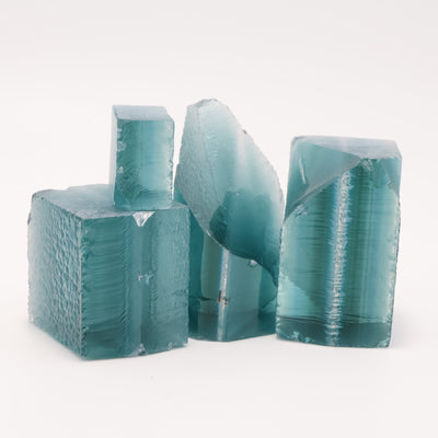 London Blue Hydrothermal Synthetic Quartz - Lab Created Faceting Rough : #BEGIN