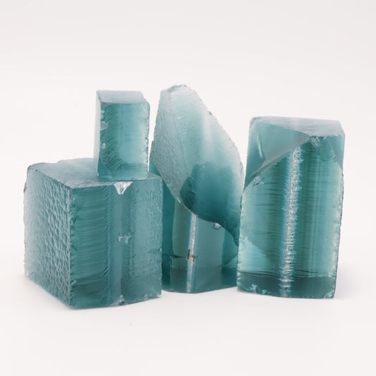 London Blue Hydrothermal Synthetic Quartz - Lab Created Faceting Rough : #BEGIN
