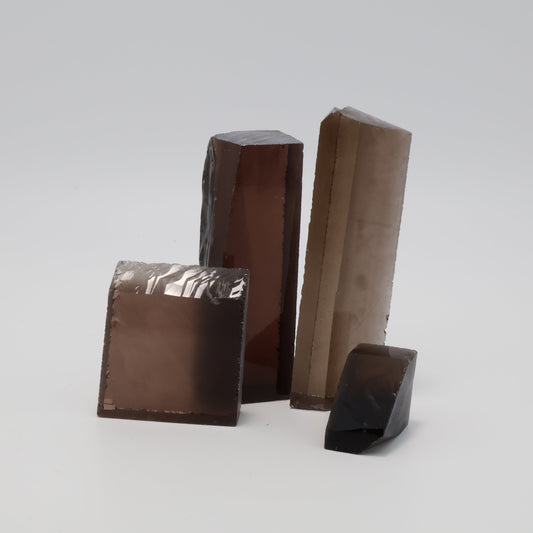 Smoky Hydrothermal Synthetic Quartz - Lab Created Faceting Rough #BEGIN