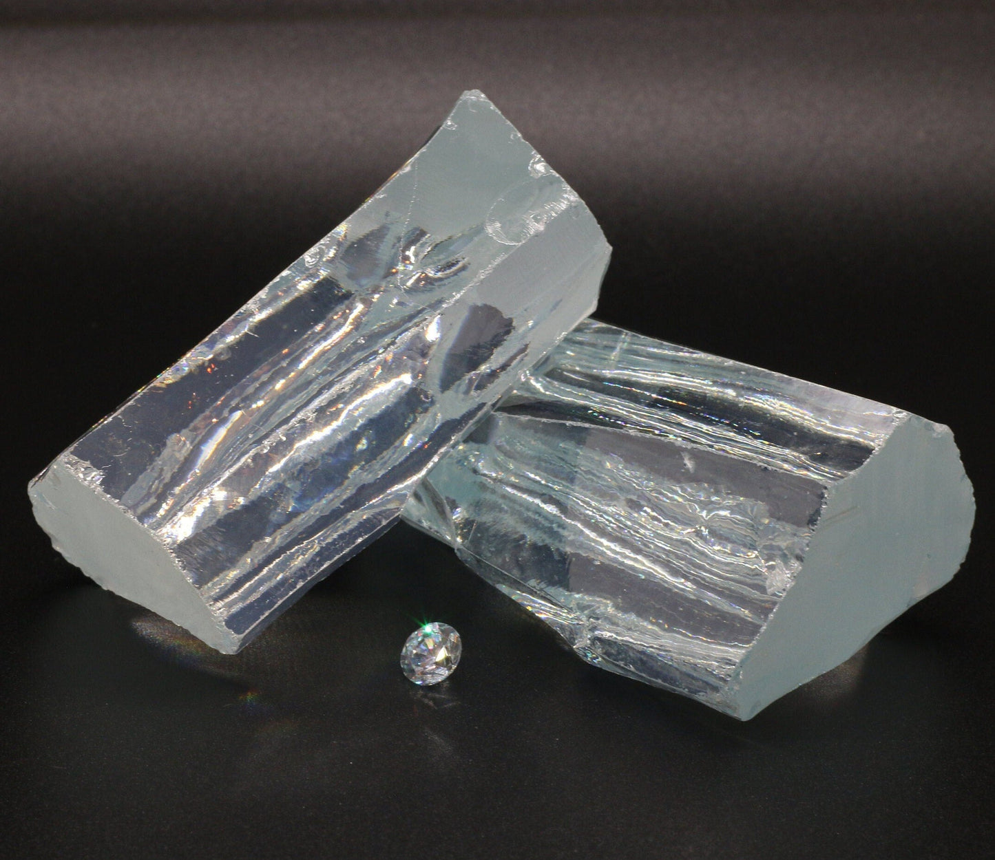 Ice Blue Cubic Zirconia Faceting Rough for Gem Cutting - Various Sizes #BEGIN