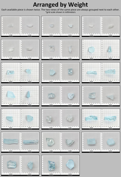 Ice Blue Cubic Zirconia Faceting Rough for Gem Cutting - Various Sizes #BEGIN