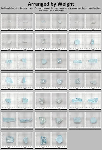 Ice Blue Cubic Zirconia Faceting Rough for Gem Cutting - Various Sizes #BEGIN