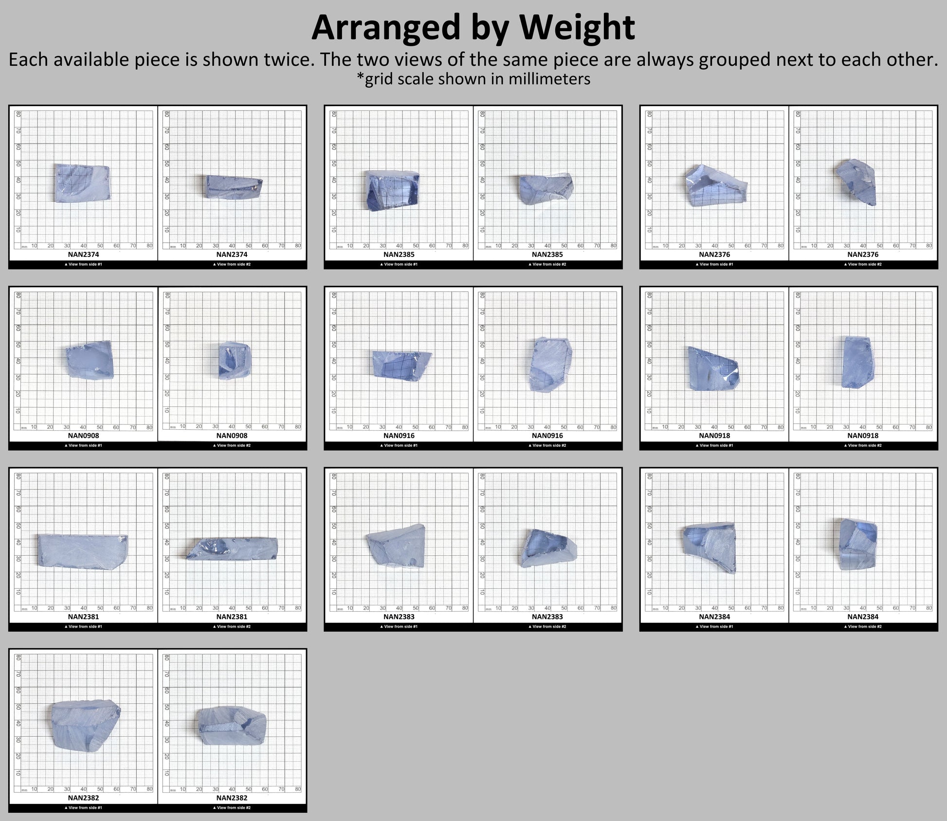 Nanosital Simulated Ice Blue Sapphire Lab Created Faceting Rough for Gem Cutting - #A-144 - Various Sizes #BEGIN