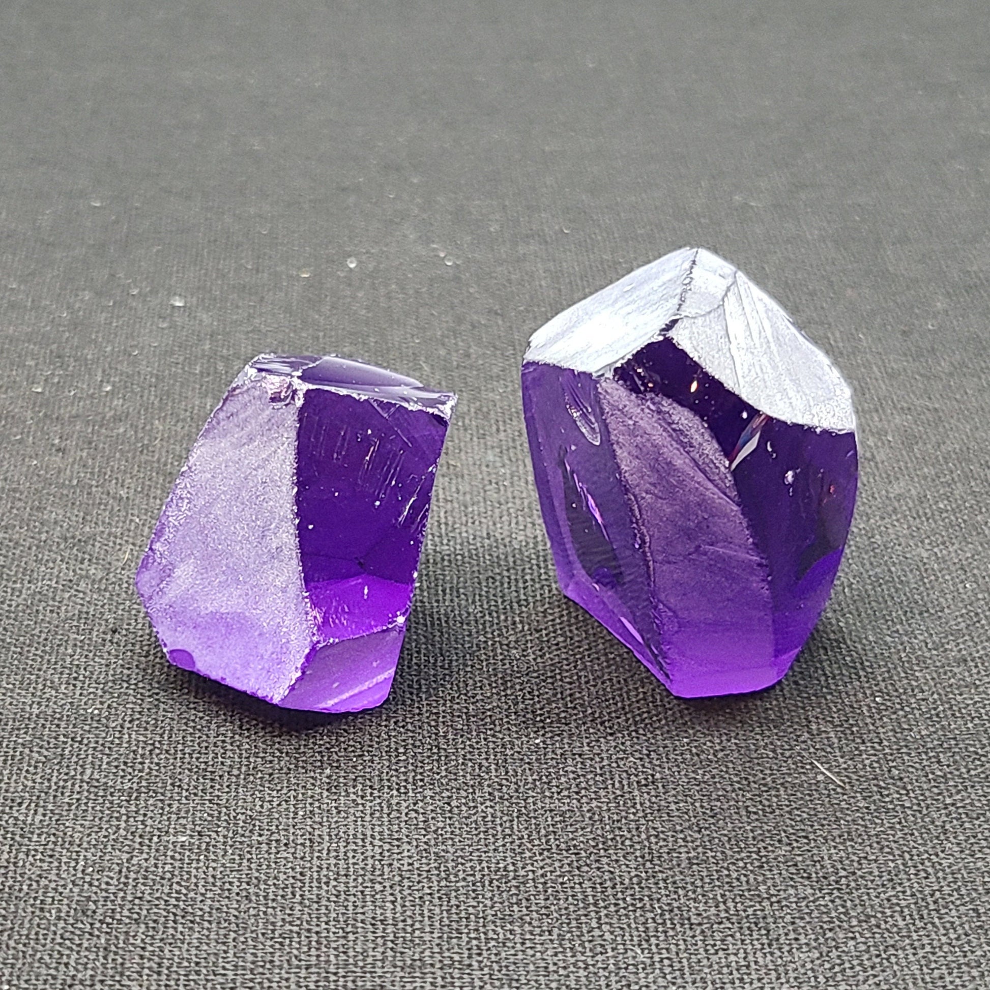 Amethyst Nanosital Synthetic Lab Created Faceting Rough for Gem Cutting - #131 - Various Sizes