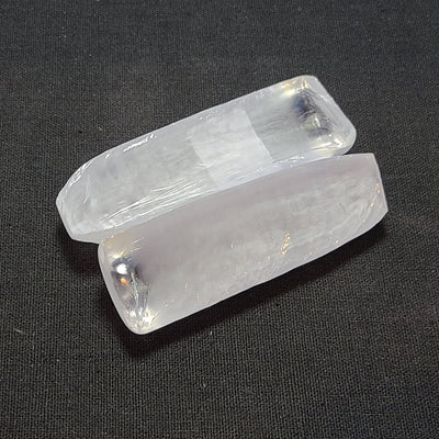 White #12 Lab Created Corundum Sapphire Faceting Rough for Gem Cutting - Various Sizes - Split Boule