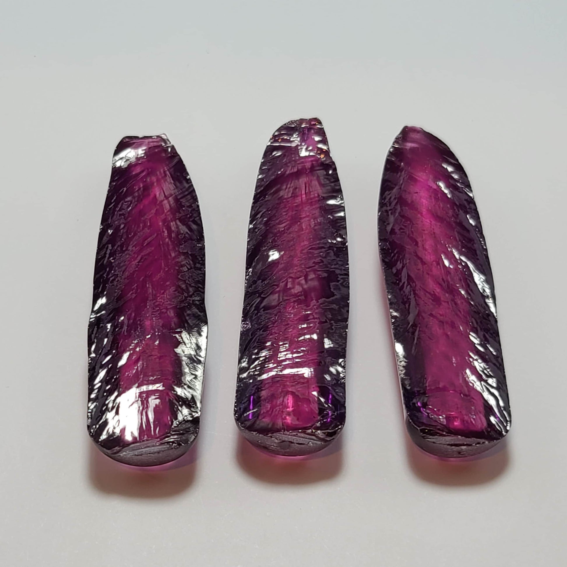Purple #65 Lab Created Corundum Sapphire Faceting Rough for Gem Cutting - Various Sizes - Split Boule