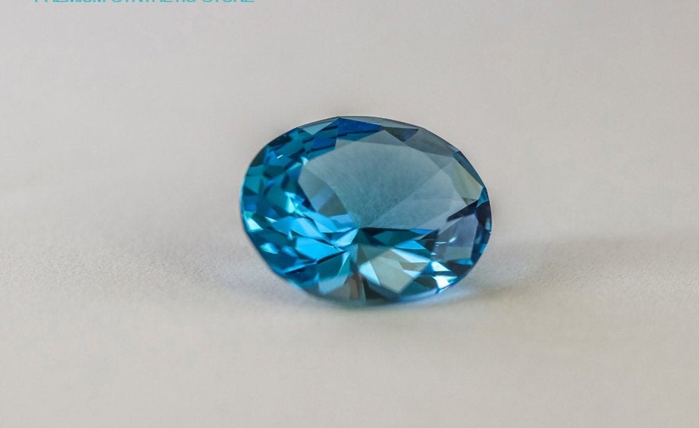 Swiss Blue Topaz Nanosital Synthetic Lab Created Faceting Rough for Gem Cutting - #1782 - Various Sizes